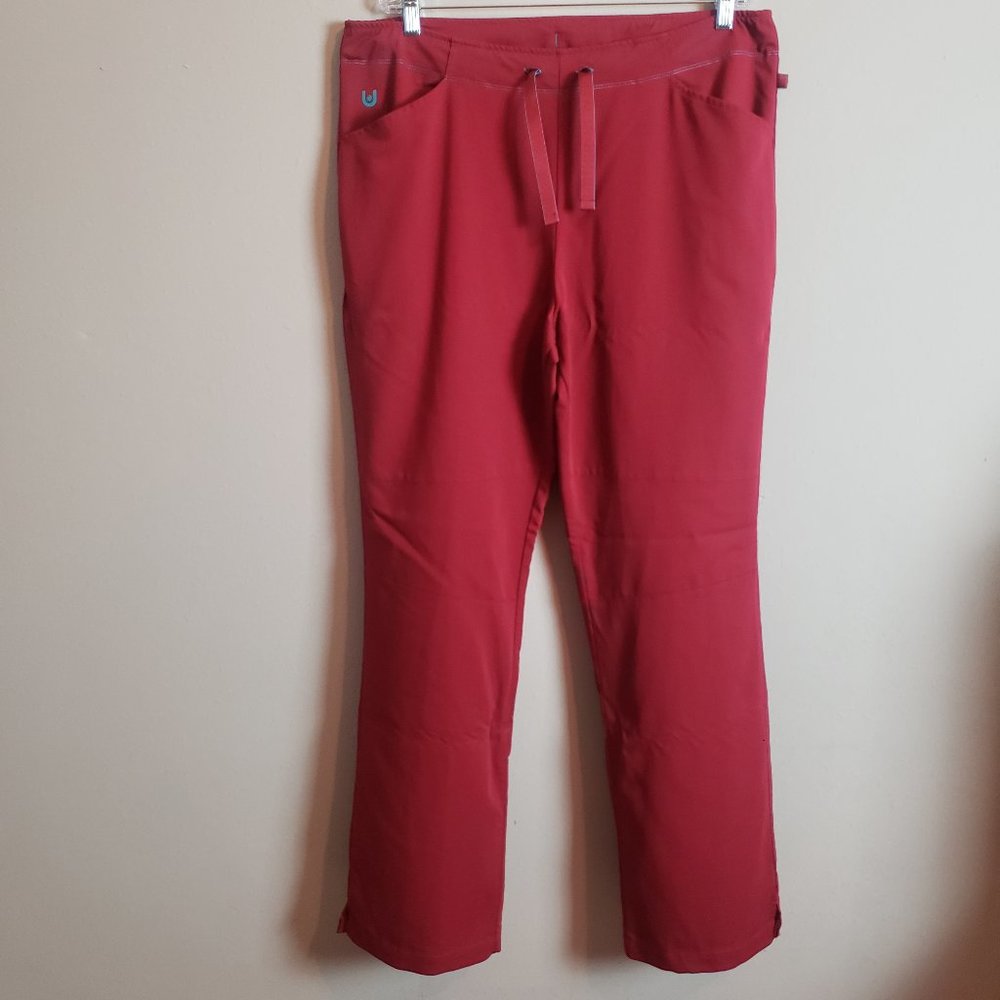 Urbane Ultimate Wine Burgundy Drawstring Scrub Pants Large Tall